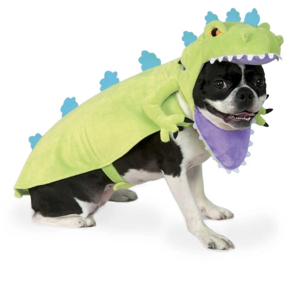 Green Dinosaur Dog Costume - Plush Pet Hoodie